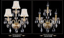 GobekUsa K9 Crystal Gold Wall Lamp with LED Bulbs & Lampshades, Luxury Bedside Light