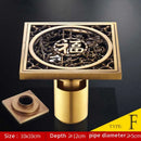 GobekUsa Antique Brass Fish Style Shower Drain 10cm Square Floor Drainer