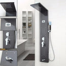GobekUsa Dark Nickel Shower Panel with Hand shower, Tub Spout, and Massage System