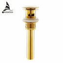 GobekUsa Gold Finish Solid Brass Bathroom Sink Pop Up Drain