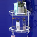GobekUsa Aluminium Double Shelf Kitchen and Bathroom Corner Basket Angel Rack
