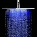 GobekUsa 16" Chrome Brass LED Rain Shower Head; Ultra Thin Square Design, Color Changing