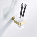 GobekUsa Brushed Gold Stainless Steel Bathroom Accessory Set: TP Holder, Towel Bar, Storage Shelf