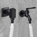GobekUsa Copper Bathroom Corner Faucet Single Cold Outdoor Mixer Tap Black Oil