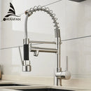 GobekUsa Brushed Nickel Kitchen Faucet Pull Out Mixer Tap Swivel Water Outlet
