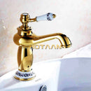 GobekUsa Gold Finish Modern Luxury Basin Faucet Single Handle Hot & Cold Brass Tap