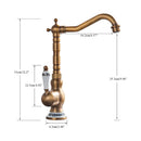 GobekUsa Antique Brass Single Handle Kitchen Sink Faucet Hot & Cold Water Mixer