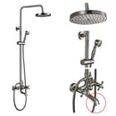 GobekUsa Brushed Nickel Dual Handle Rainfall Shower Mixer Faucet with Handshower