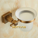 GobekUsa Antique Brass Wall Mount Toilet Brush Holder - Bathroom Accessories Set
