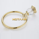 GobekUsa Golden Crystal Towel Ring Wall Mounted Bathroom Rack