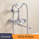 GobekUsa Gold Brass Wall Mounted Bathtub Faucet with Hand Held Shower Kit