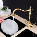 GobekUsa Gold Kitchen Faucet with 360 Rotation, Cold/Hot Mixer Tap & Water Purification