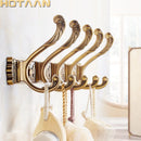 GobekUsa Antique Brass Robe Hook Towel Holder Bathroom Accessories Wall Mount