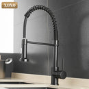 GobekUsa Brushed Nickel Kitchen Faucet Pull Out Swivel Mixer Tap 1343A-S
