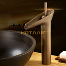 GobekUsa Antique Brass Waterfall Basin Faucet Mixer Tap for Bathroom Sink