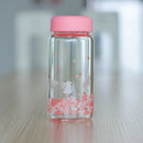 GobekUsa Kawaii Sakura Glass Water Bottle 310ml Cute Cartoon Animal Design