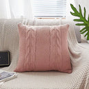 GobekUsa Double Cable Knit Cushion Cover in 5 Soft Colors, 45cm x 45cm