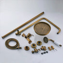 GobekUsa Antique Brass Shower Set with 8" Rainfall Head and Hand Sprayer