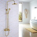 GobekUsa Dual Handle Rainfall Shower System with Sliding Bar - Wall Mounted Bathroom Mixer