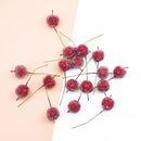 GobekUsa Foam Cherry Artificial Fruits - Set of 10 Pieces for DIY, Decor, and Gifts