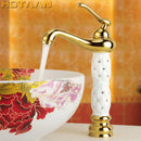 GobekUsa Basin Faucet White Brass Bathroom Sink Tap Mixer Single Handle