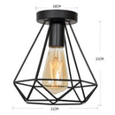 GobekUsa Iron Black Cage Ceiling Lamp Retro Fixtures Home Lighting for Living Room