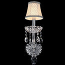 GobekUsa Crystal Lamp Wall Light with LED Bulbs and Silk Fabric Lampshade
