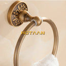 GobekUsa Antique Brass Wall-Mounted Round Towel Holder - Classic Bathroom Accessories