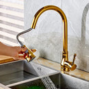 GobekUsa Brushed Nickel Pull Out Kitchen Faucet Single Lever Sprayer