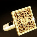 GobekUsa Golden Square Floor Waste Drain 4cm, Luxury Bathroom Shower Grate 10cm * 10cm