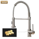 GobekUsa Brushed Nickel Kitchen Faucet Pull Out Swivel Mixer Tap 1343A-S
