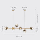 GobekUsa Glass Ball Metal Rod Pendant Lights