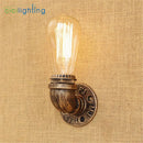 GobekUsa Steampunk Loft Pipe Wall Lamp Black Brown Bronze Silver Industrial Lighting