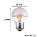 GobekUsa 8W LED Filament Dimmable G45 Silver Mirror Top Bulb E12 Warm White 2700K