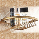 GobekUsa Antique Brass Double Layer Bathroom Shower Shelf