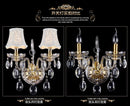 GobekUsa K9 Crystal Gold Wall Lamp with LED Bulbs & Lampshades, Luxury Bedside Light