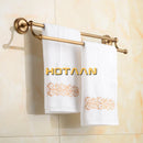 GobekUsa Antique Brass Double Towel Bar Rack - Solid Brass, 30-60cm