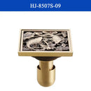 GobekUsa Antique Brass Shower Drain Cover Euro Art Carved Bathroom Strainer