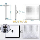 GobekUsa 12 Inch Stainless Steel Rain Shower Head with Arm - Water Saving Top Shower