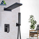 GobekUsa Golden Chrome Rain Shower Faucet Set with 3-Way Mixer Valve