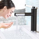 GobekUsa Brass Bathroom Faucet Vessel Sink Mixer - Swivel Spout Deck Mounted Vanity Tap - White/Black Color