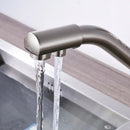 GobekUsa Brushed Nickel Kitchen Sink Faucet with Water Purification: 360° Rotation Deck Mounted Mixer Tap