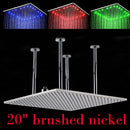 GobekUsa 20" LED Rainfall Shower Head in Chrome & Brushed Nickel