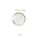 GobekUsa Hammer Grain Gold Glass Salad Bowl - Round Ceramic Fruit Bowl