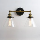 GobekUsa Funnel Glass Metal Wall Light Double Heads Sconce Lamp Fixtures
