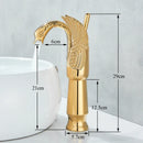 GobekUsa Golden Swan Bathroom Mixer Faucet - Deck Mount Basin Tap with One Handle