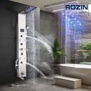 GobekUsa Black LED Waterfall Rain Shower Panel with Massage Sprayer and Bidet Tap