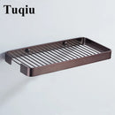 GobekUsa Brass Square Bathroom Shower Rack Wall Mounted Corner Shelf