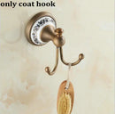 GobekUsa Bathroom Accessories Set: Towel Rack, Bar, Holder, Hook - Antique Brass/Ceramic/Copper
