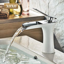 GobekUsa Copper Waterfall Vanity Faucet for Modern Basin Mixer Tap - 83008W